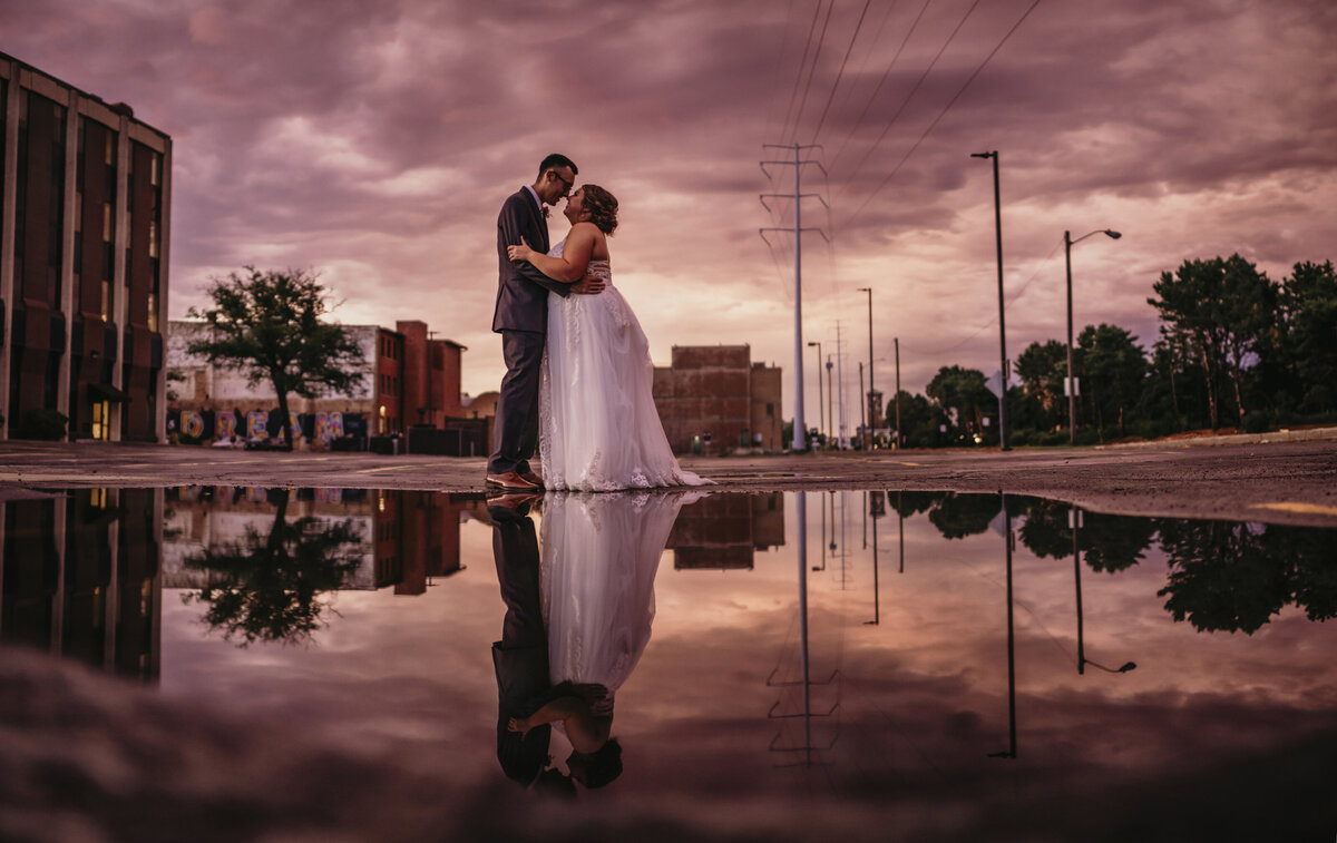 Downtown Green Bay Sunset wedding pictures