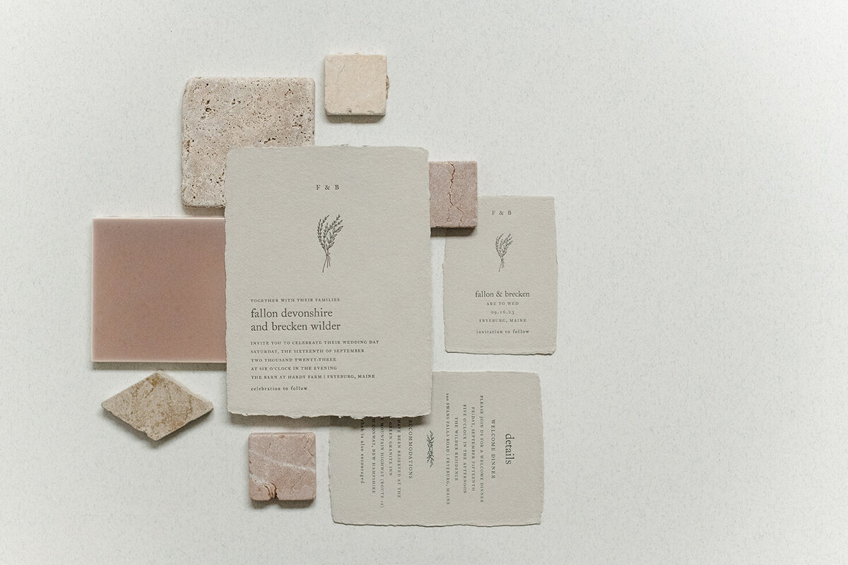 Custom Grey Handmade Illustrated Wedding Invitation | Nikisha King Design