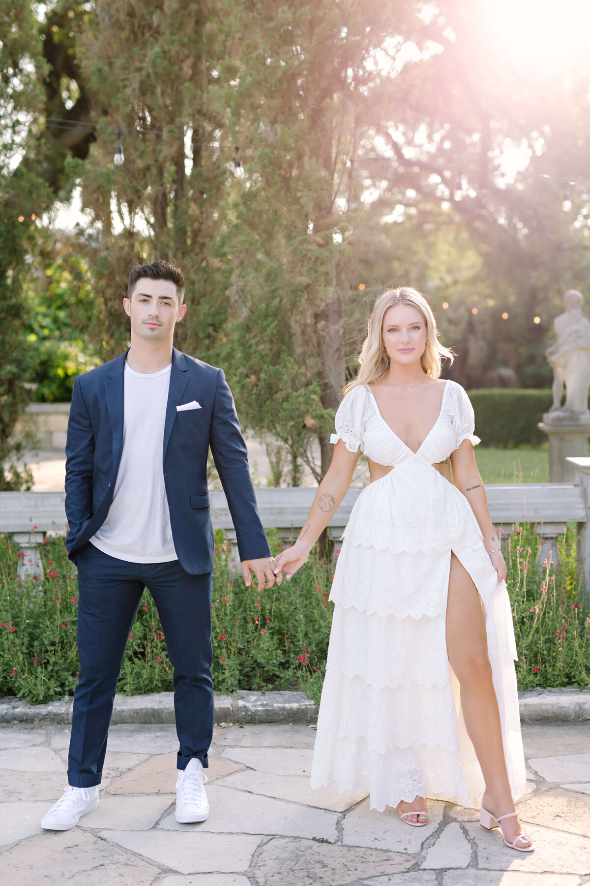 sunset engagement photos at Laguna Gloria