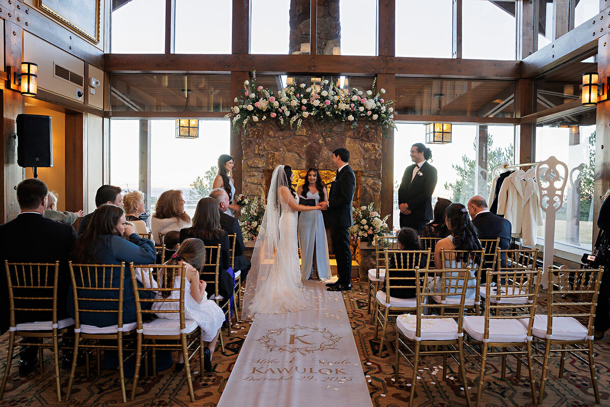 Bride and Groom wedding ceremony  at The Broadmoor Hotel.