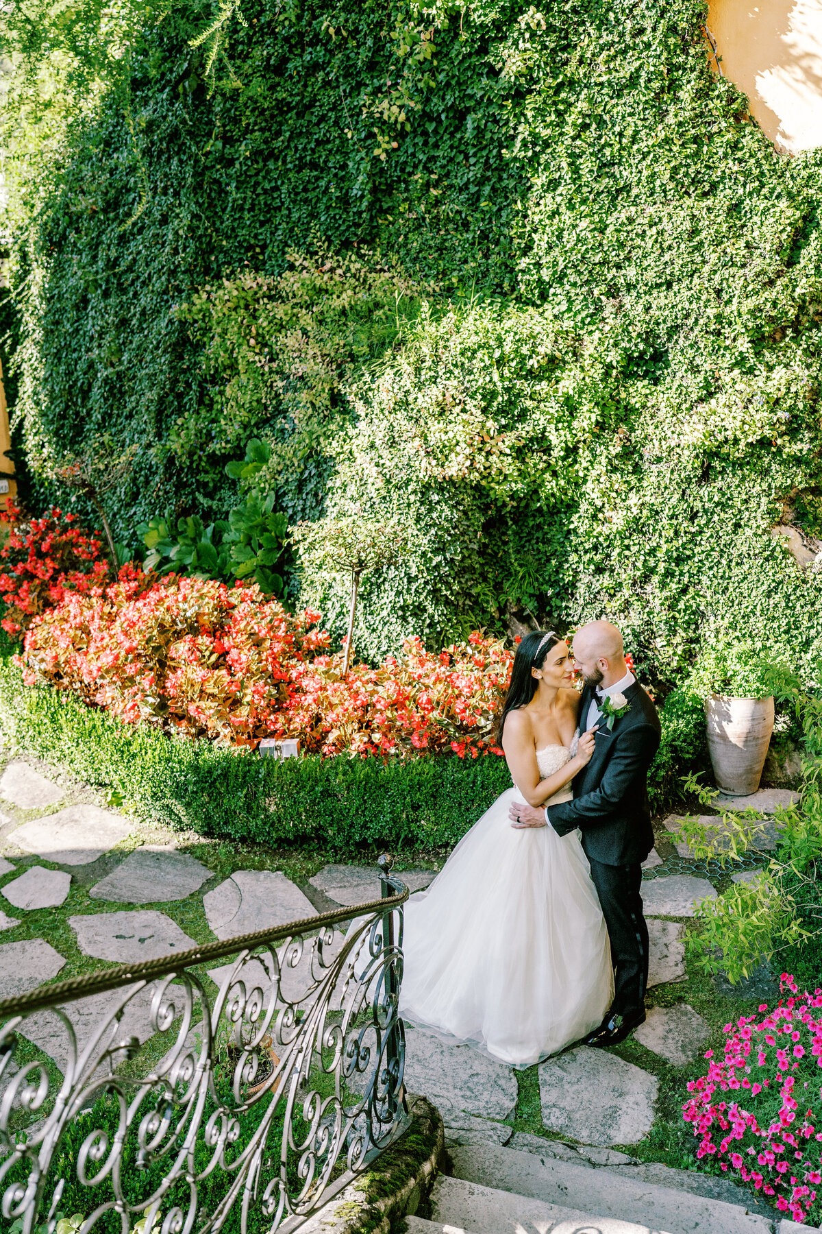 Film photograph of an elopement at Villa Cassinella on Lake Como Italy