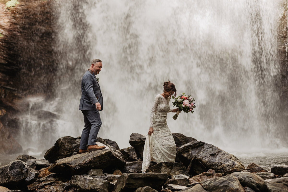 Looking Glass Falls Elopement in Pisgah National Forest