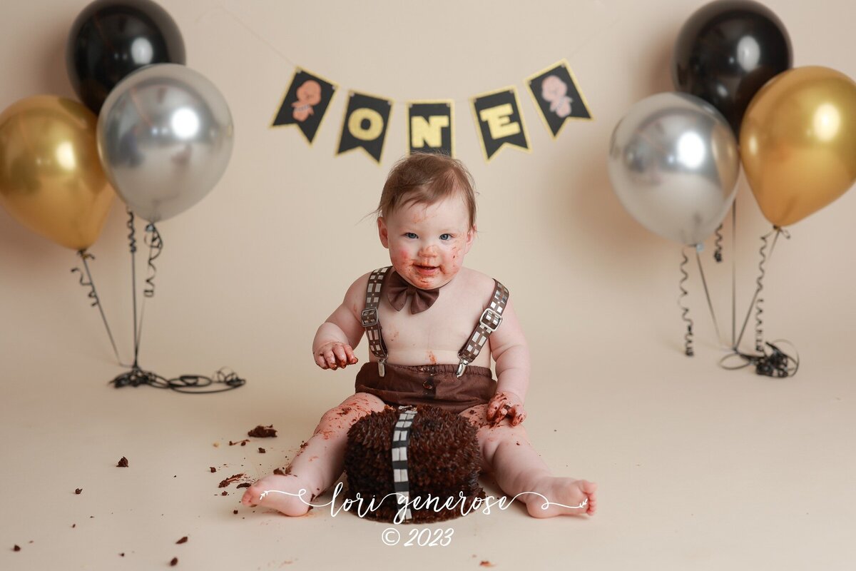 lehigh-valley-photographer-lori-generose-lg-photography-star-wars-chewbacca-themed-cake-smash-boy-walnutport-pa