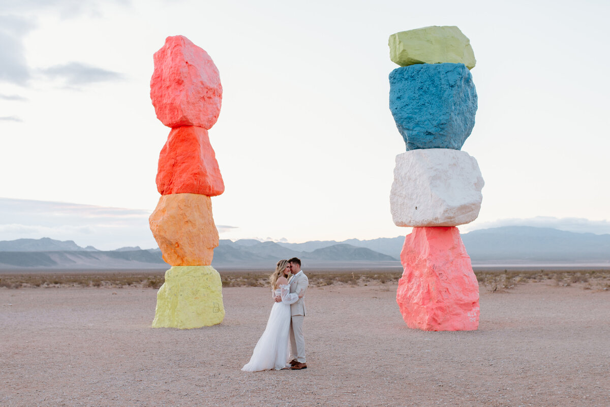 Elopement at the Seven Magic Mountains in Las Vegas