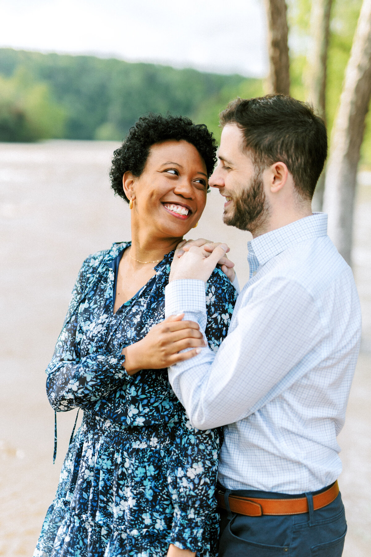 Chattahoochee Coffee Company couples engagement photography session on Chattahoochee River in Atlanta, Georgia