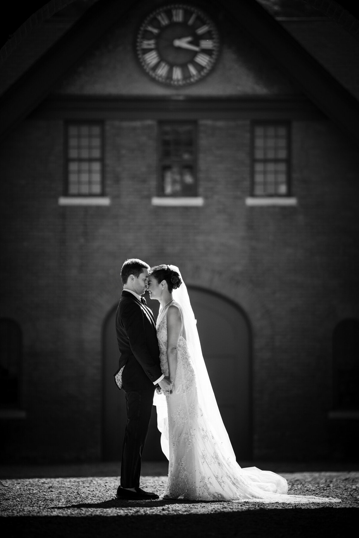 A wedding couple at Shelburne Farms at a destination wedding in Vermont