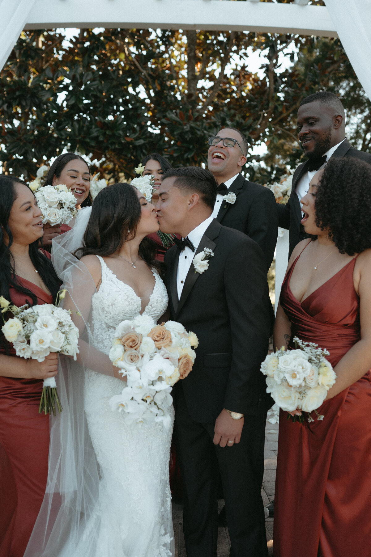 fall wedding party photos