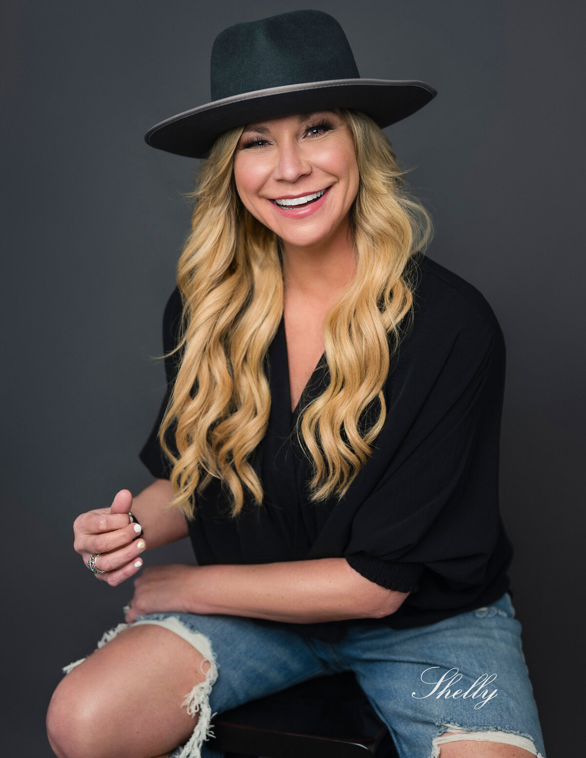 40 Over 40 by Leslie Q  Photography - Chic blonde in hat portrait