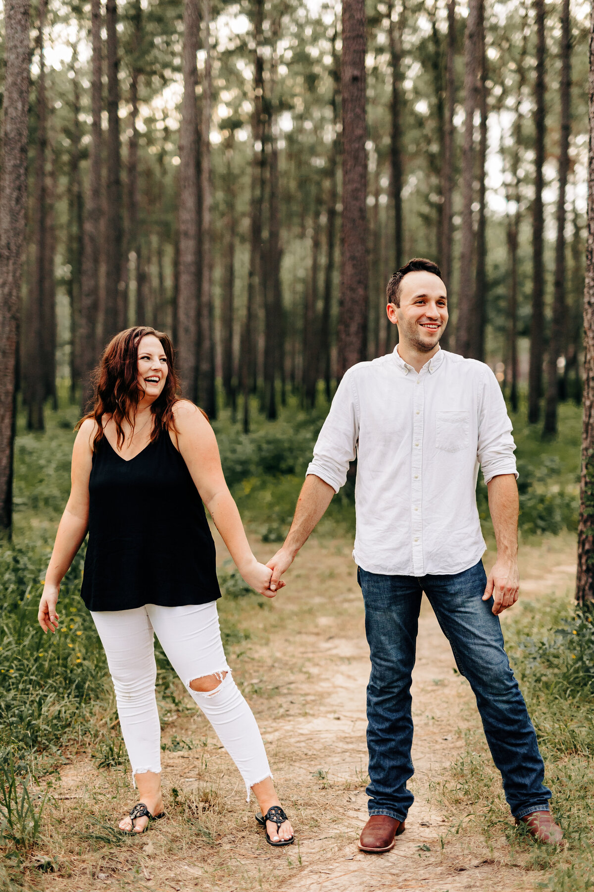 couple during their engagement session taken by a Texas wedding photographer