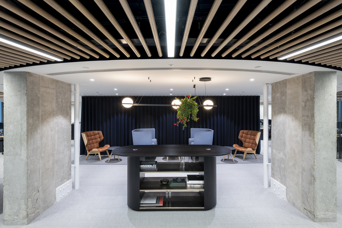 vaulted ceiling office architecture