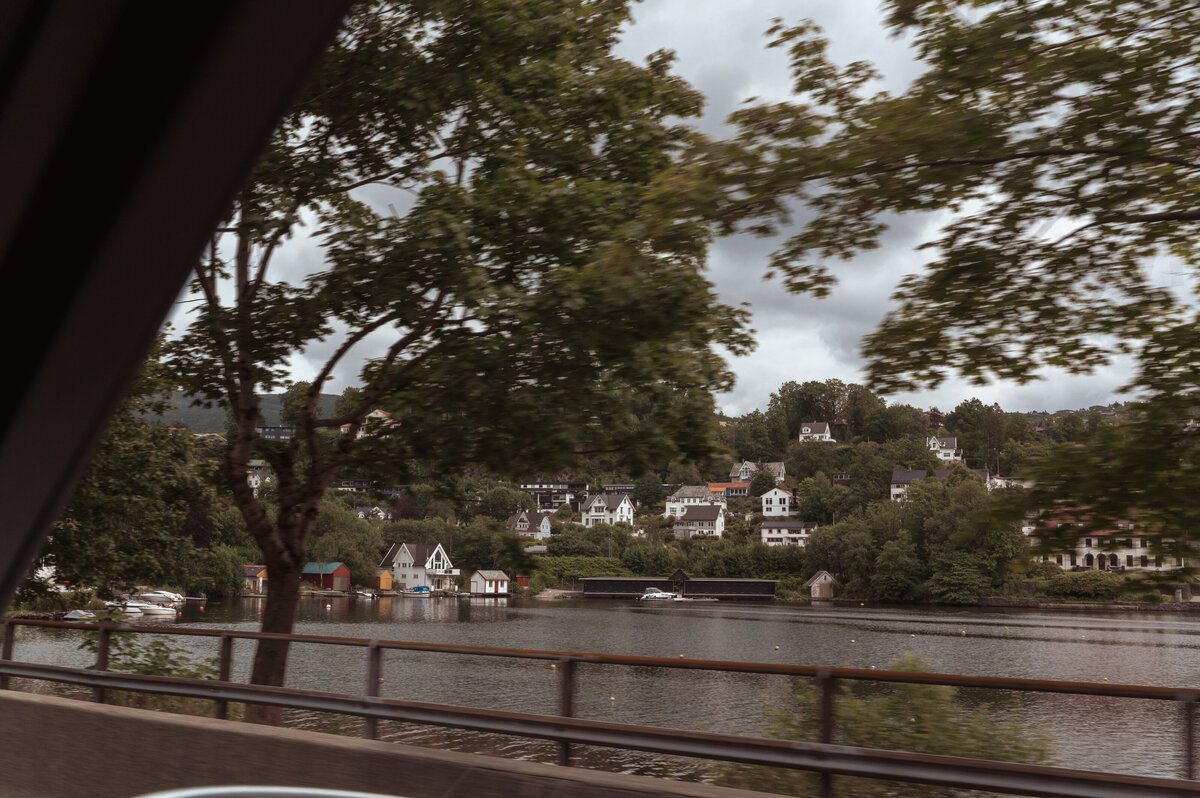 Scenery in Norway photographed from car