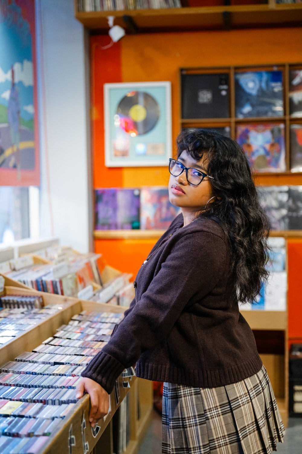 record store senior portrait