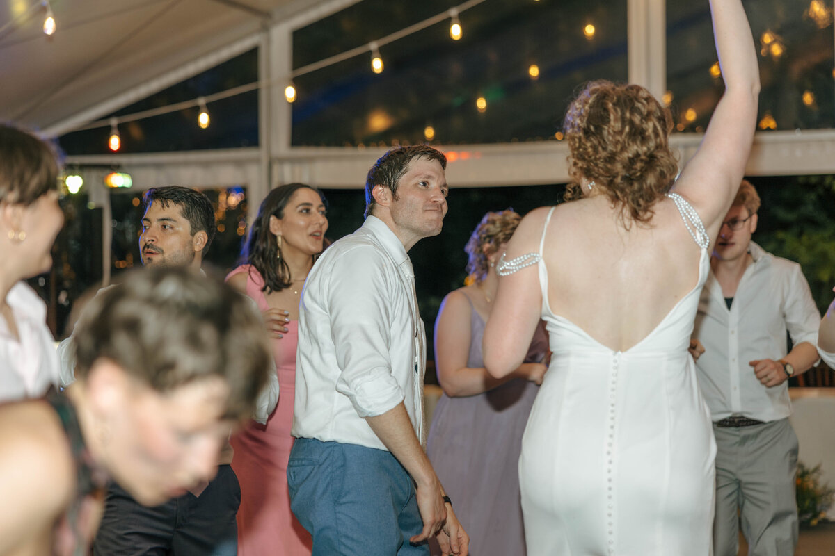 Groom enjoying his reception 