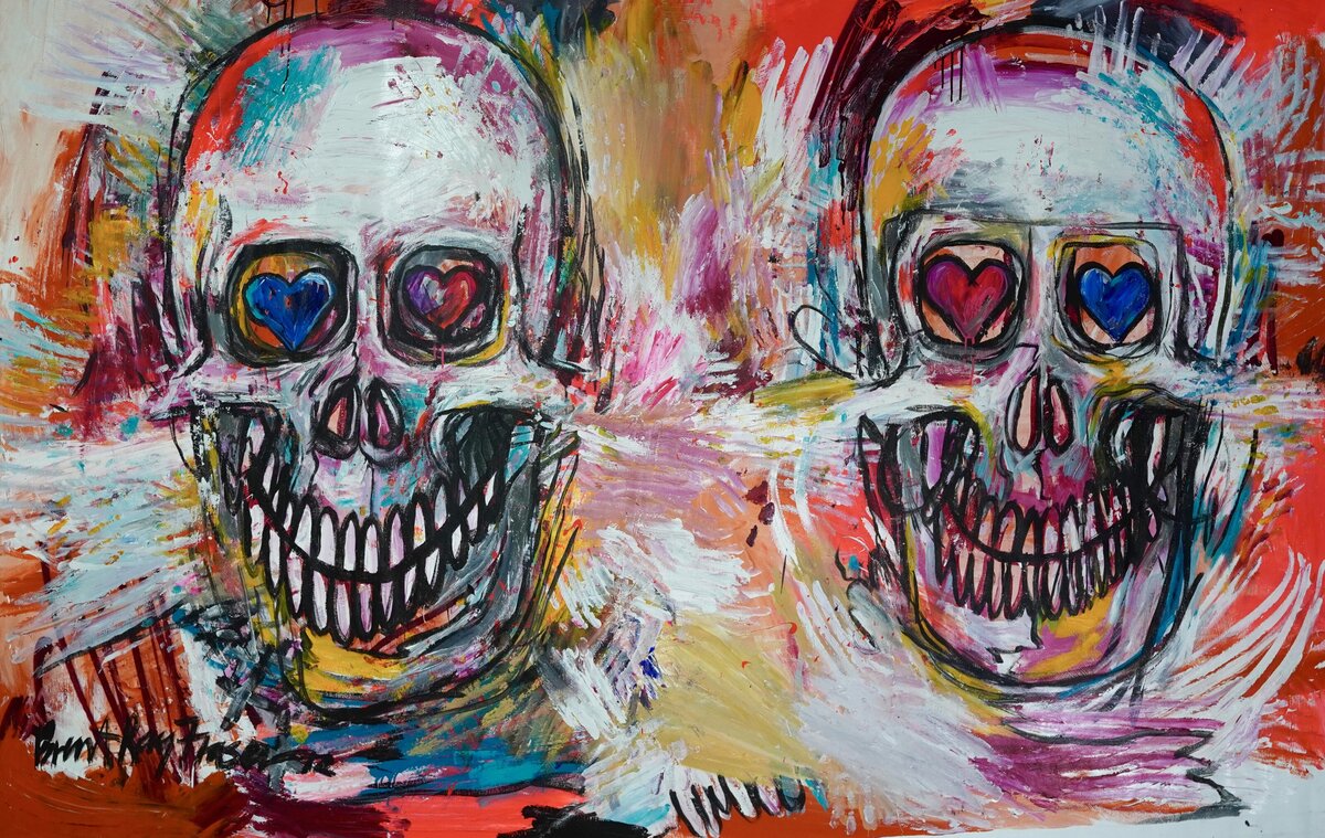 Brent Ray Fraser Love Skulls - 60”x95”