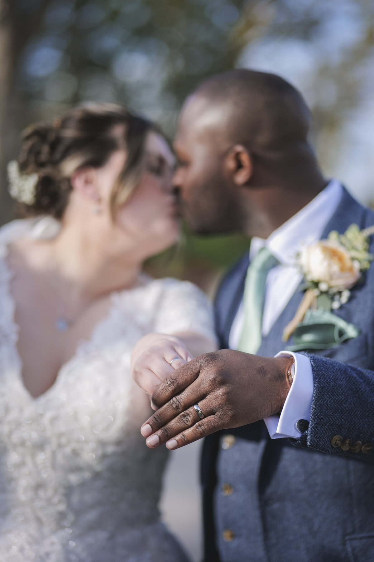 The couple showing off their rings