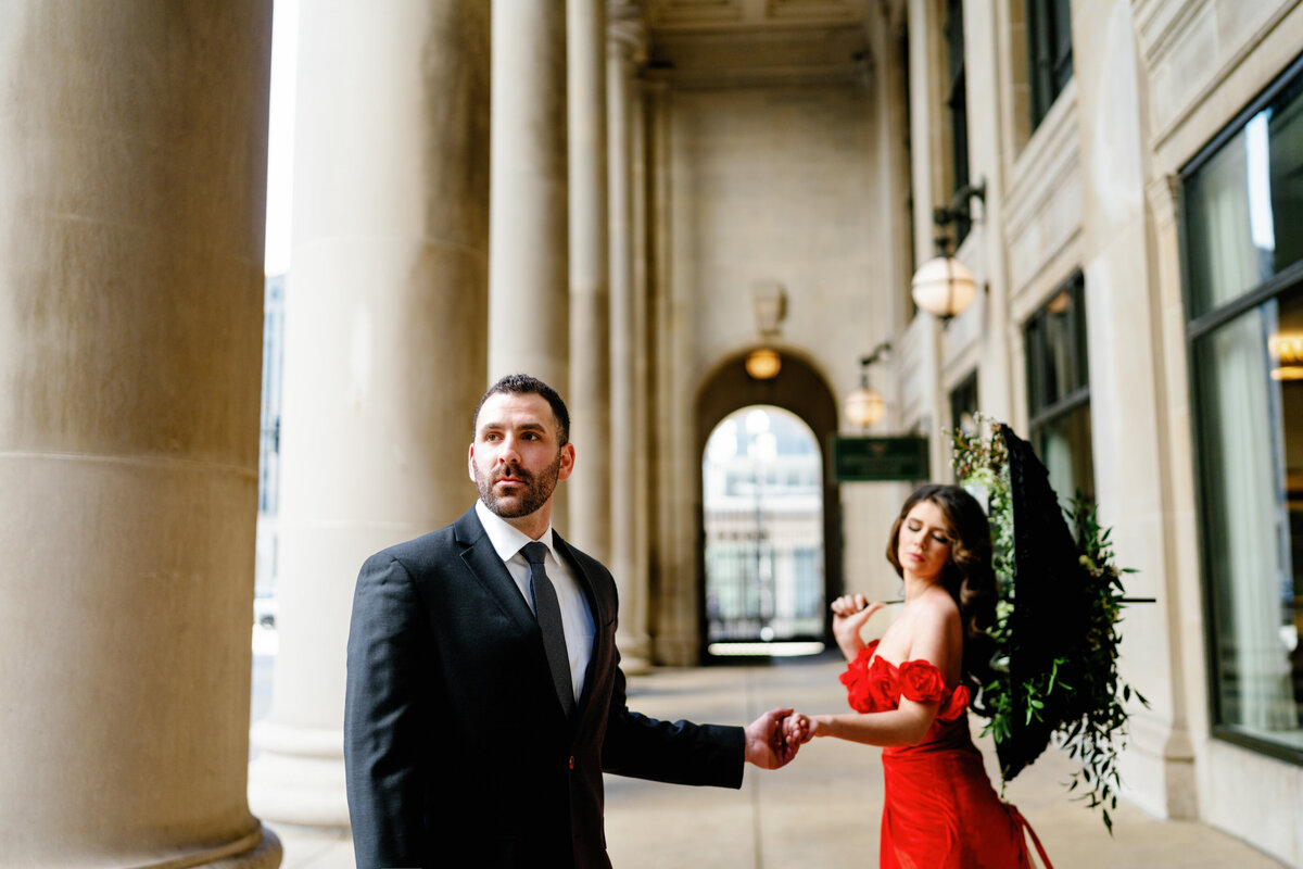 Aspen-Avenue-Chicago-Wedding-Photographer-Union-Station-Chicago-Theater-Engagement-Session-Timeless-Romantic-Red-Dress-Editorial-Stemming-From-Love-Bry-Jean-Artistry-The-Bridal-Collective-True-to-color-Luxury-FAV-47