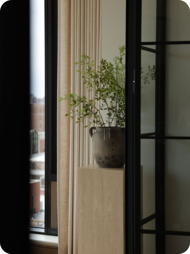 A beautiful planter in the corner of a photo studio room, taken for their social media presence. 