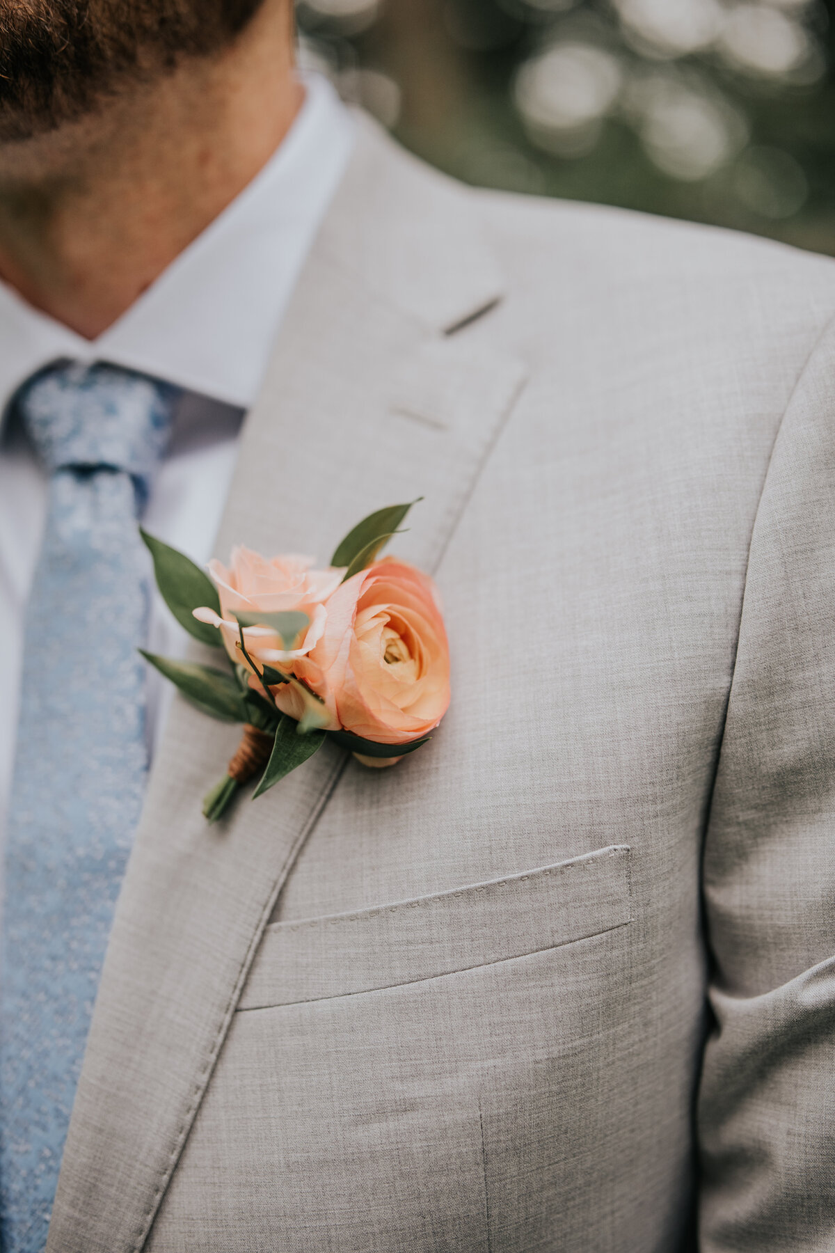 Peach boutonniere.