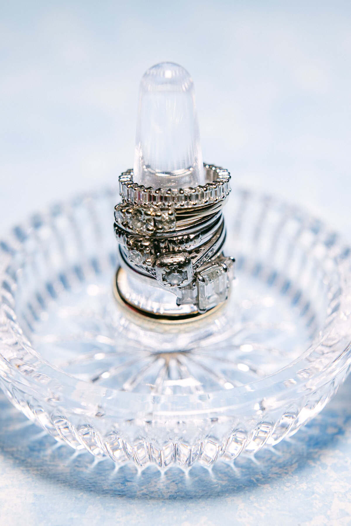 A detailed wedding day photo showing off the wedding rings