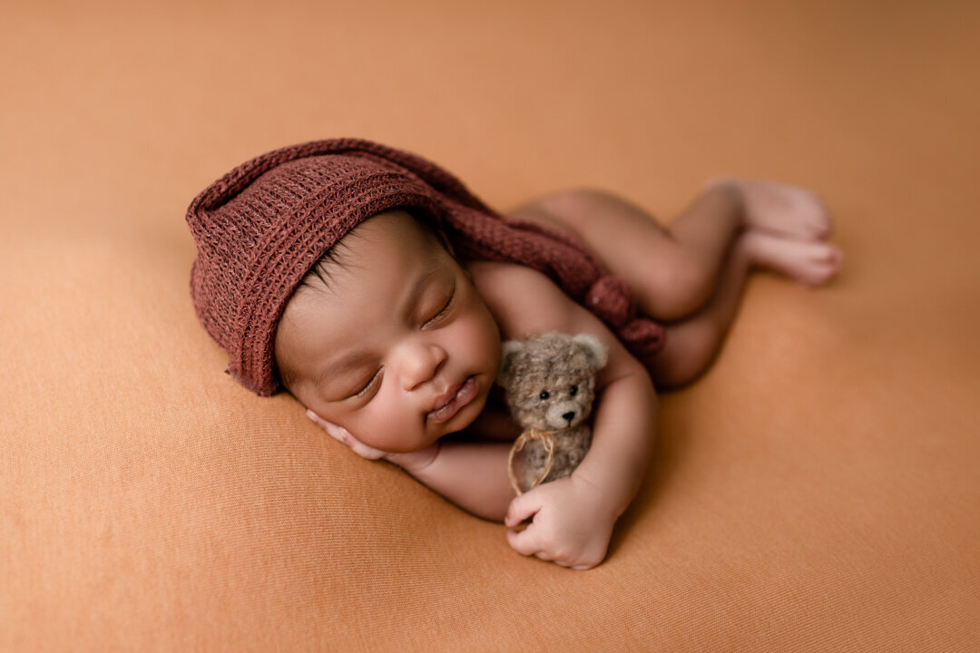 Brighton Newborn Photography Baby with Hat by by For the Love of Photography