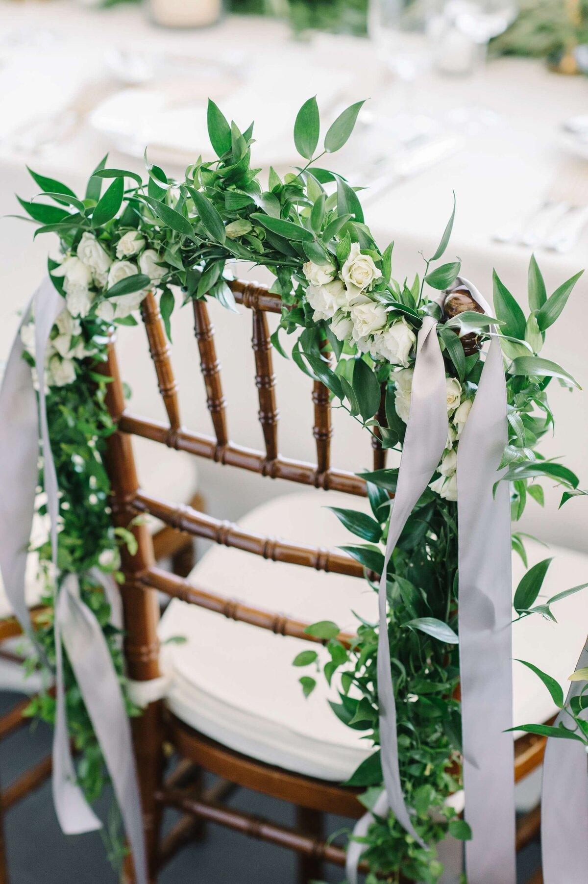 green floral wedding reception decor