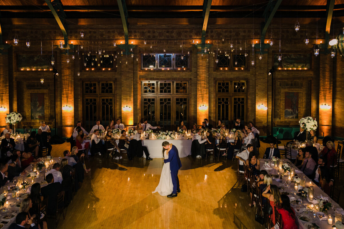 A wedding first dance at Cafe Brauer in Lincoln Park