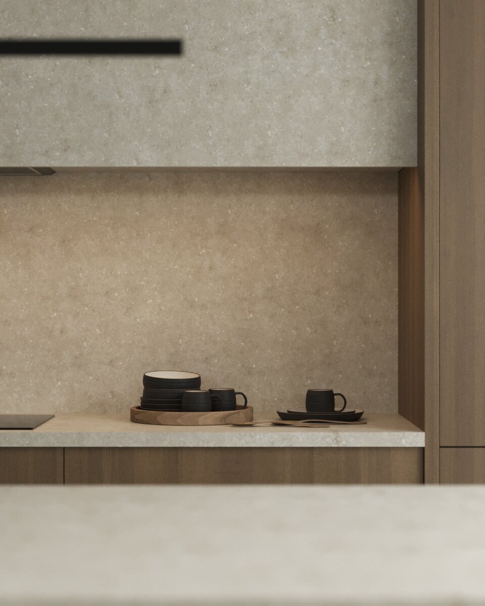stone countertops in a modern kitchen