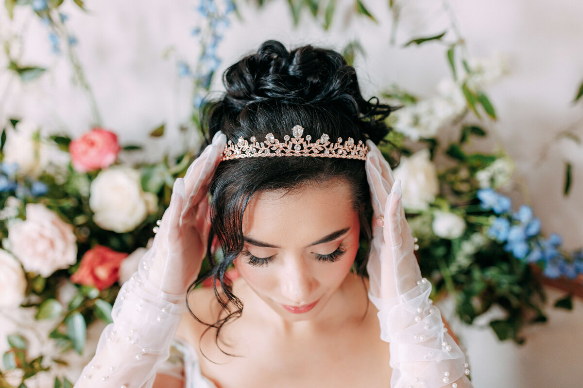 bride wearing tiara