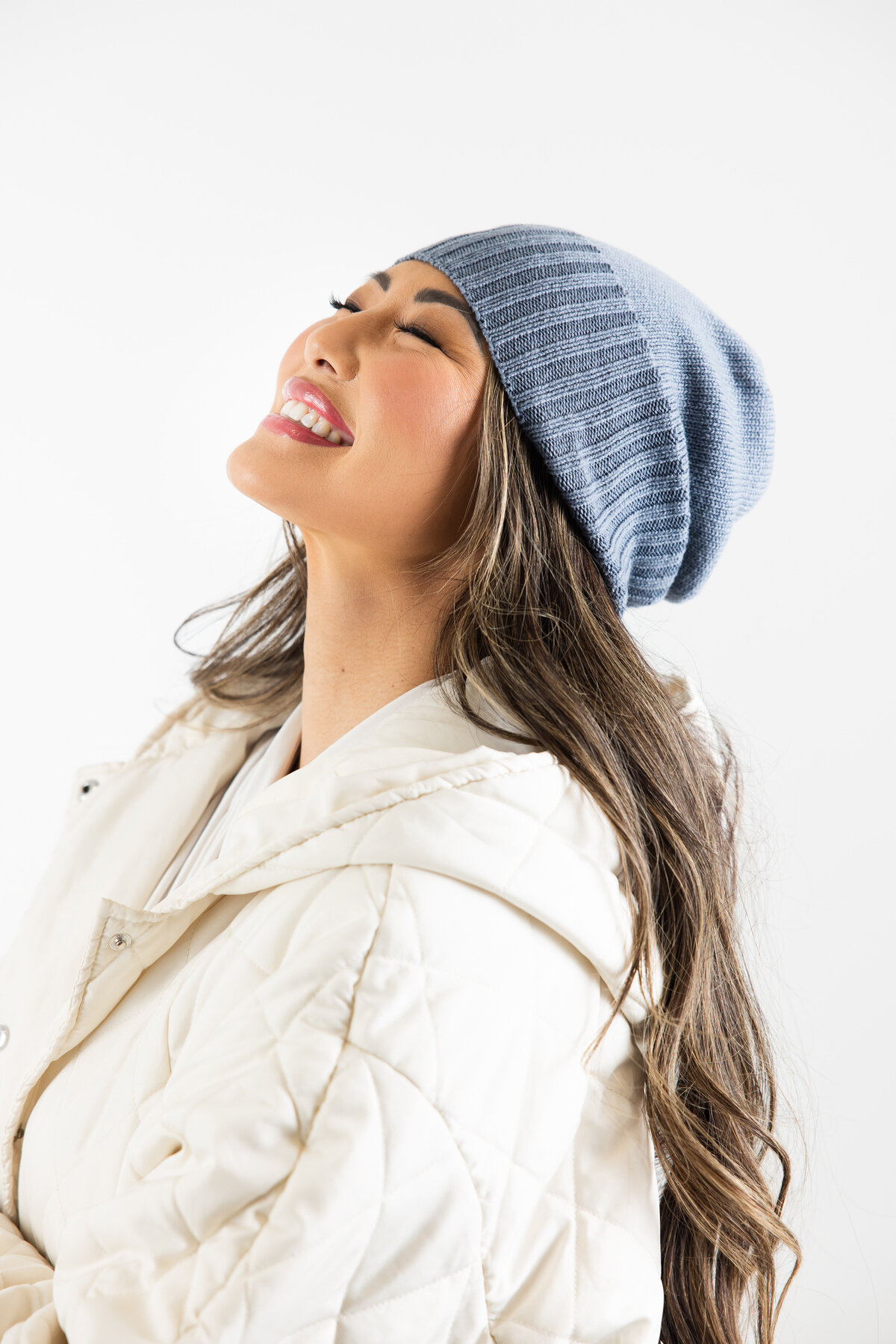 Coastal Cashmere Seattle Beanie Slate Blue 2
