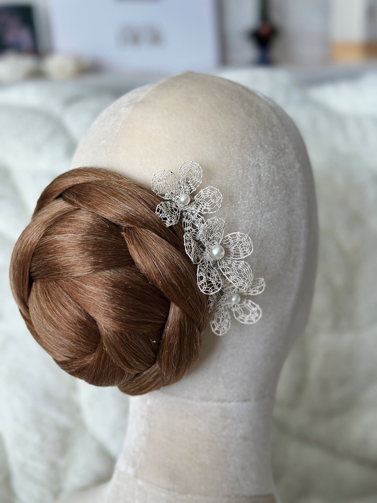 Unique handmade bridal hairpiece, designed to complement any elegant gown