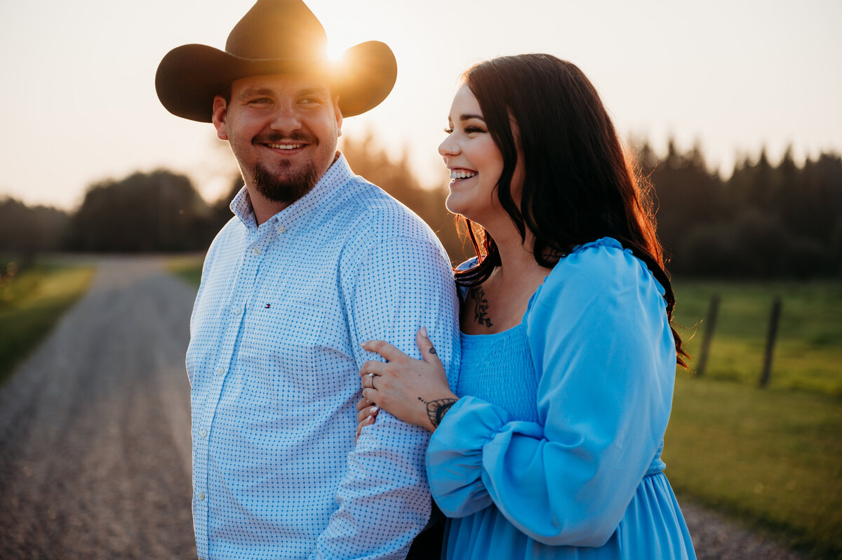 engaged couple celebrating