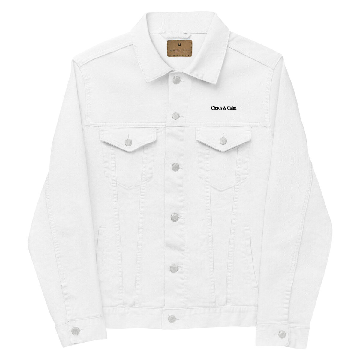 White Vintage Inspired Breathe Denim Jacket I Merch Shoppe I Chaos & Calm