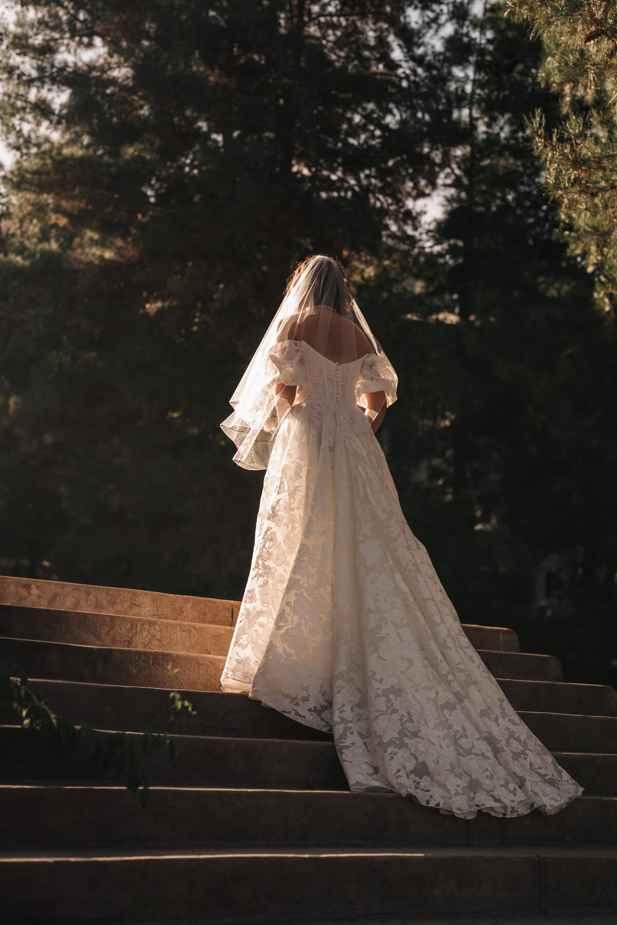 bride walking away in San Diego, CA/