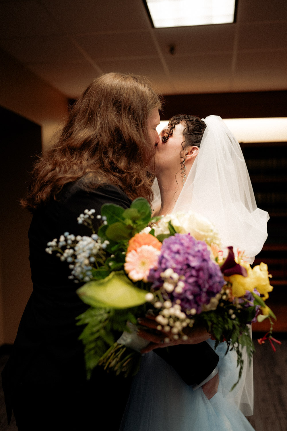 Moody setting in courtroom for first kiss
