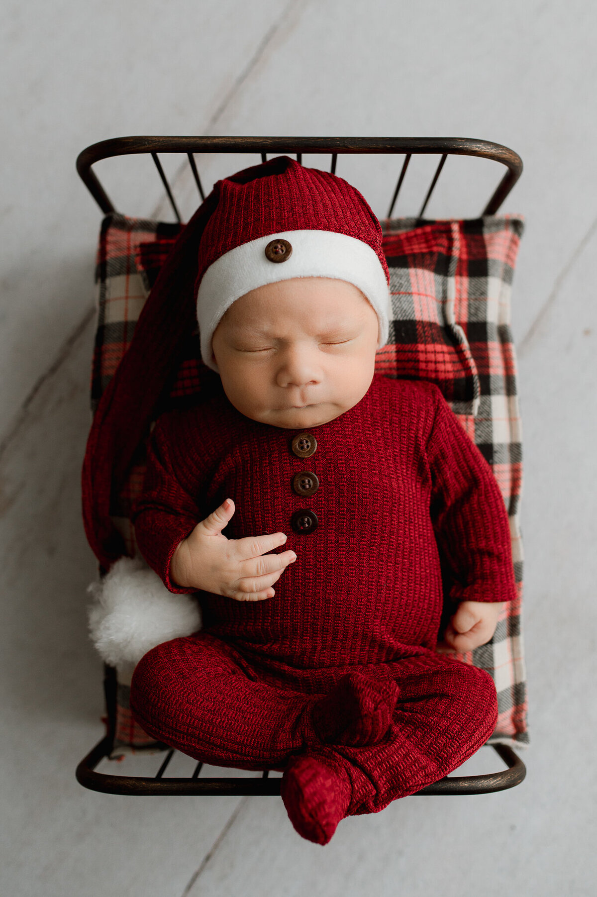 Newborn winter pose studio session