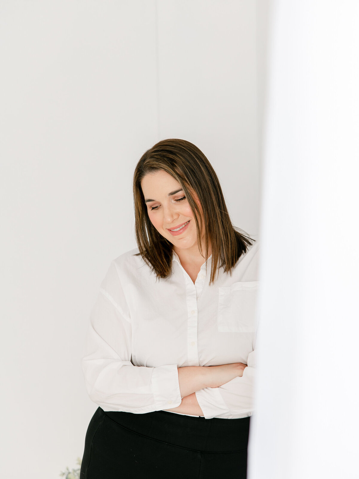 woman candid portrait during headshot session