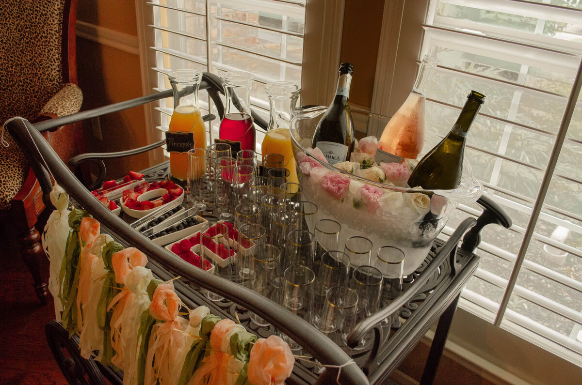 bridal shower drink cart 