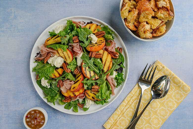 Grilled peach salad - Utah cookbook food photographer