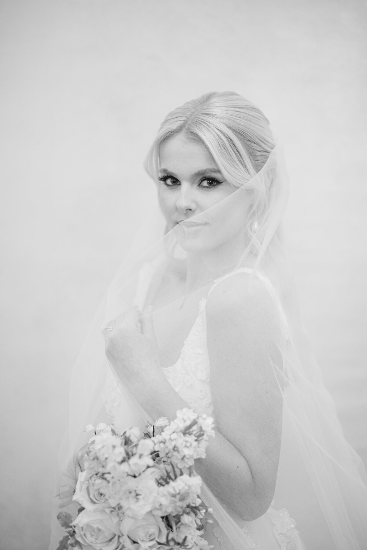 Bride in wedding portrait studio wedding photobooth