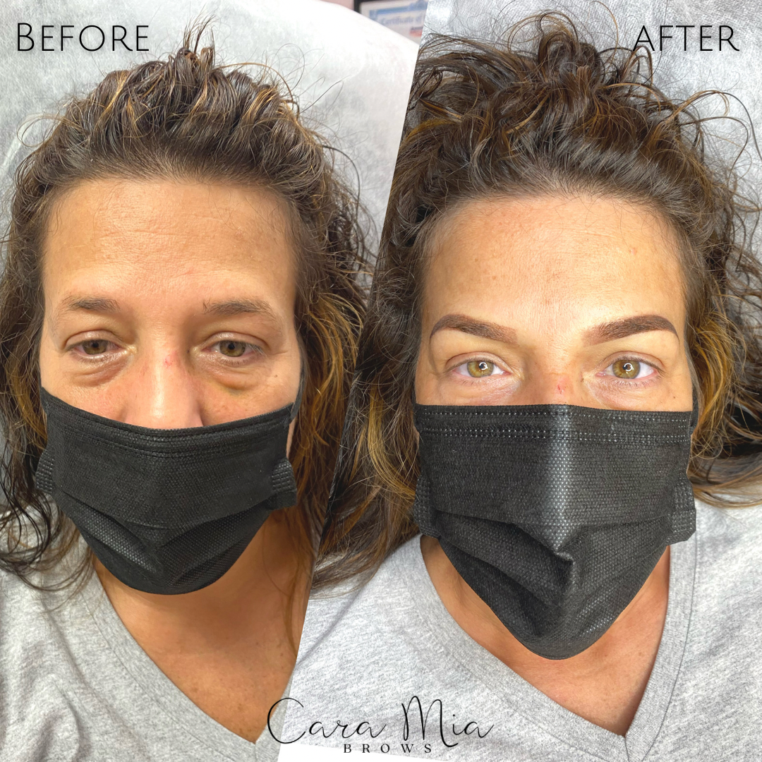Ombre Powder Brows before and after