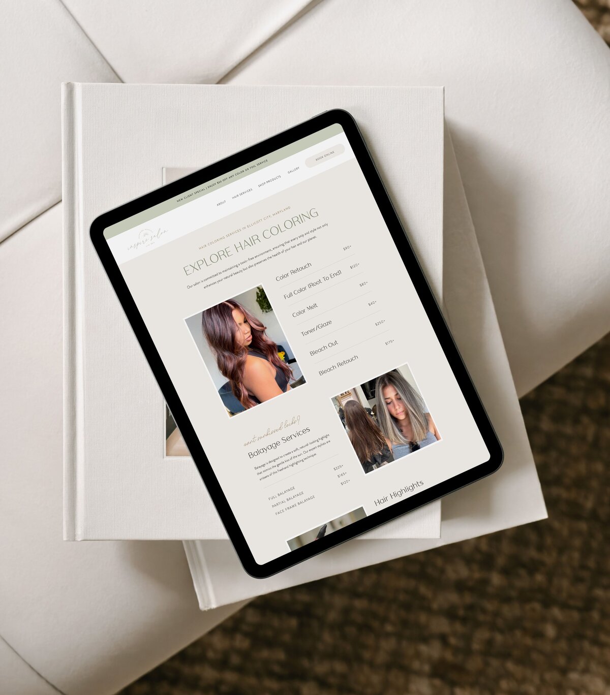 Custom Showit Website for Hair Salon