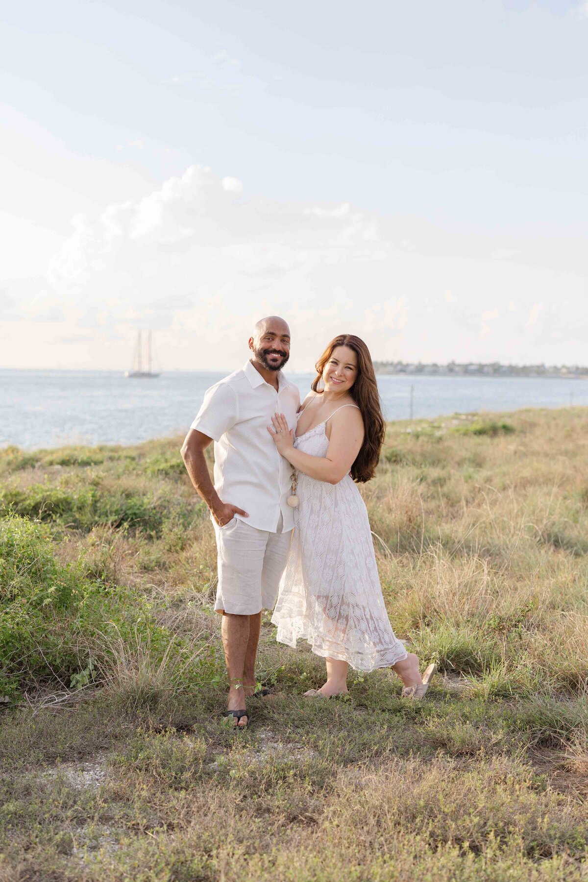 An engagement shoot of Mente Bezuneh and Makenzie Harris in Florida Keys
