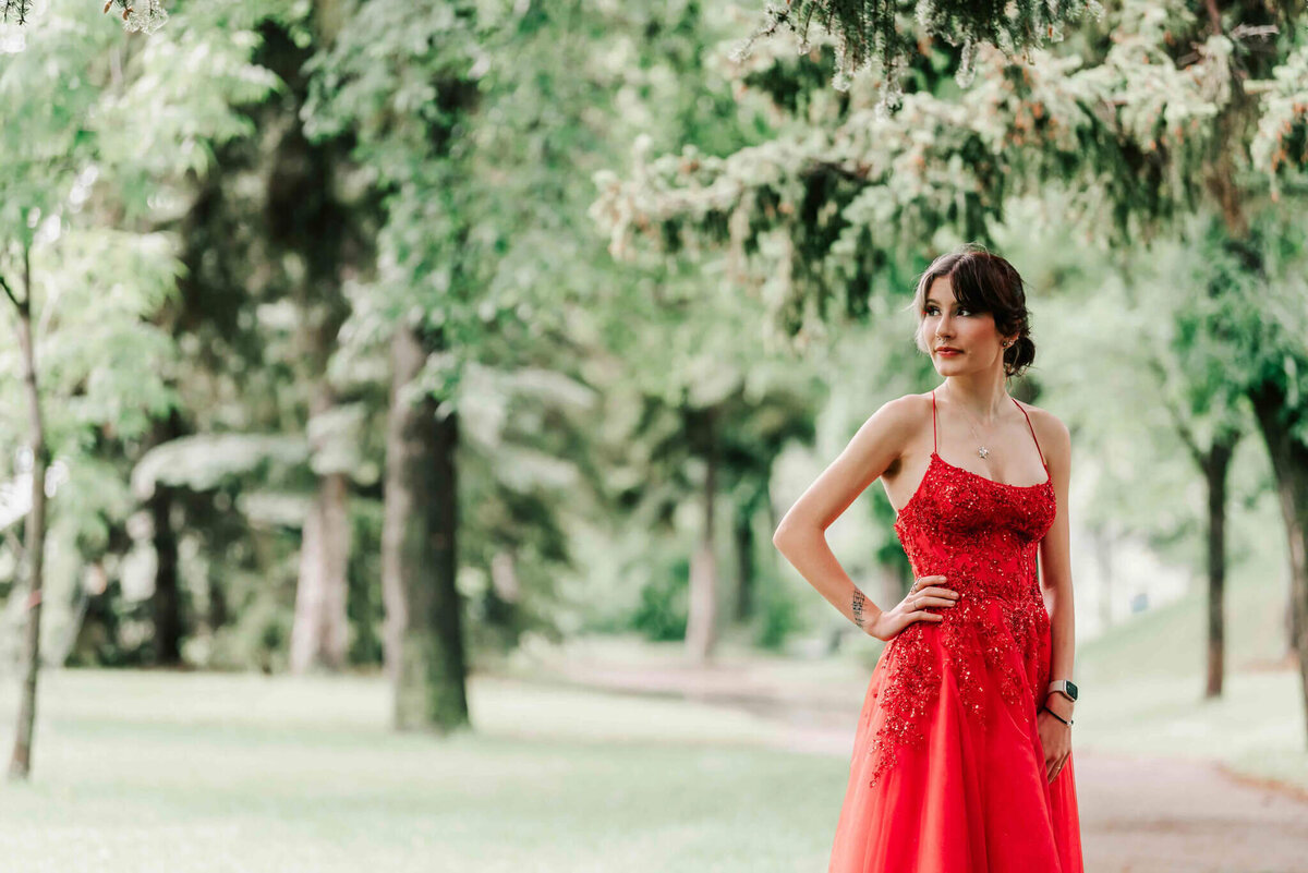 Looking away from the camera. 
