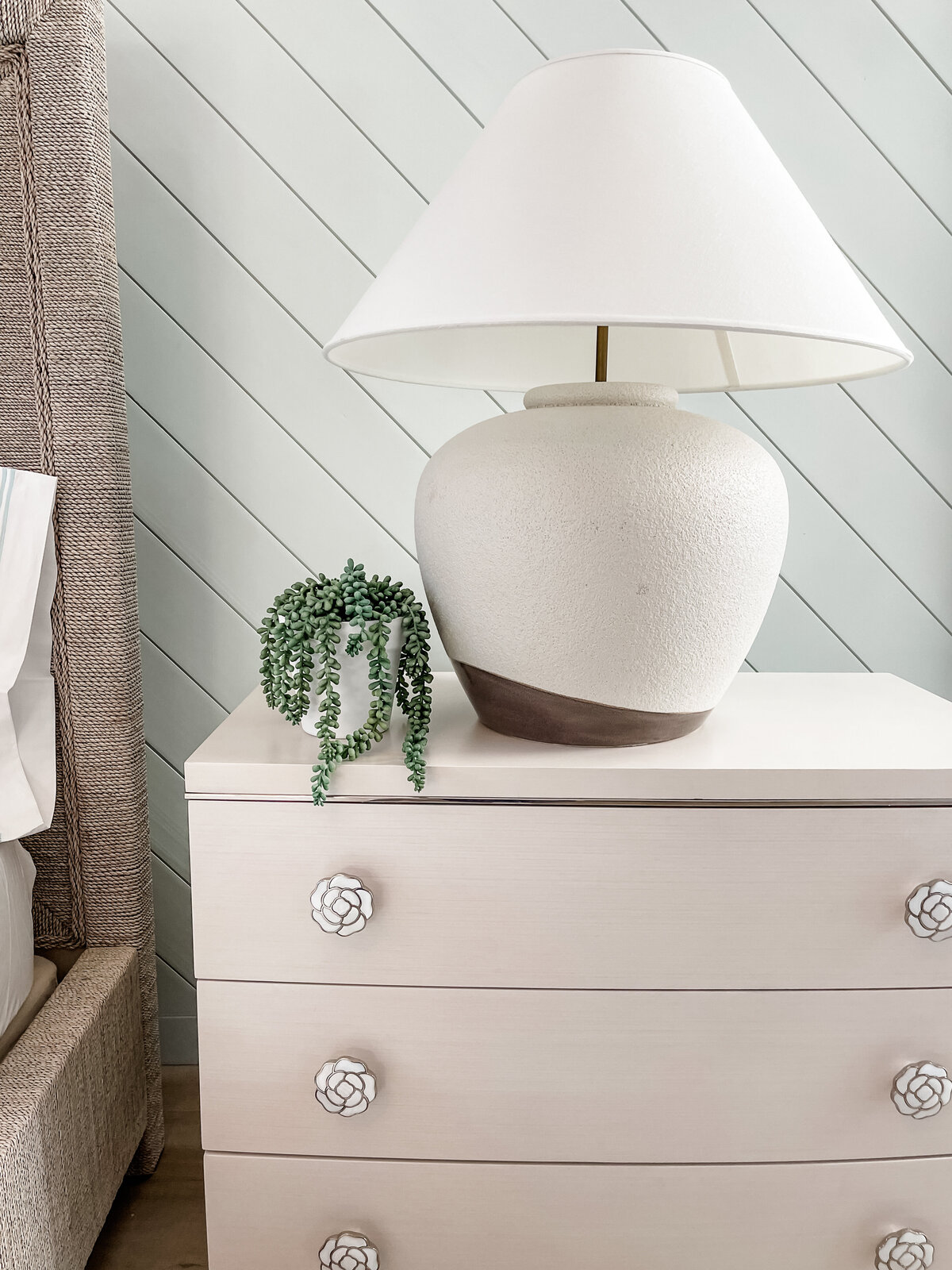 coastal home Master Bedroom Nightstand and Lamp by Island Home Interiors Lake Nona