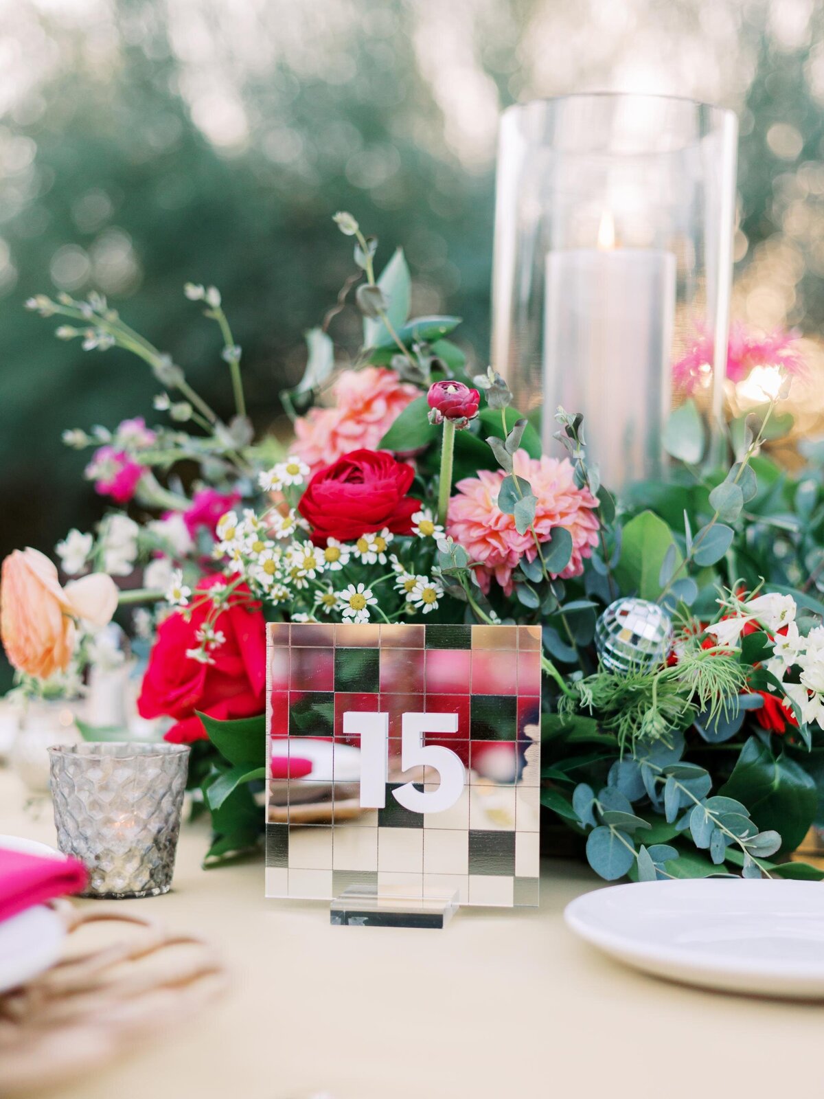 disco-ball-mirror-wedding-table-number