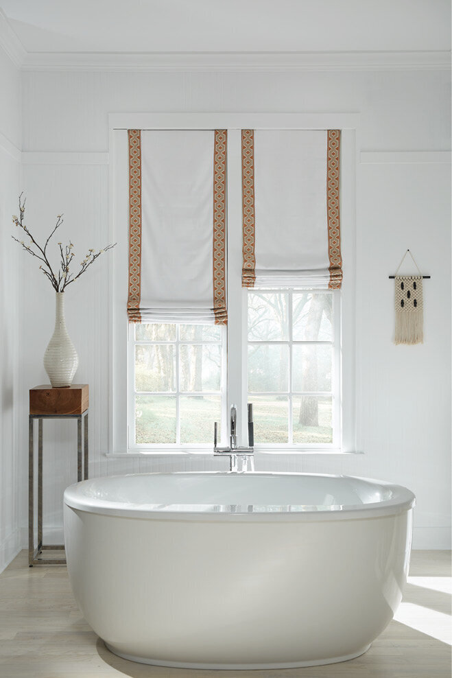 White Roman Shades