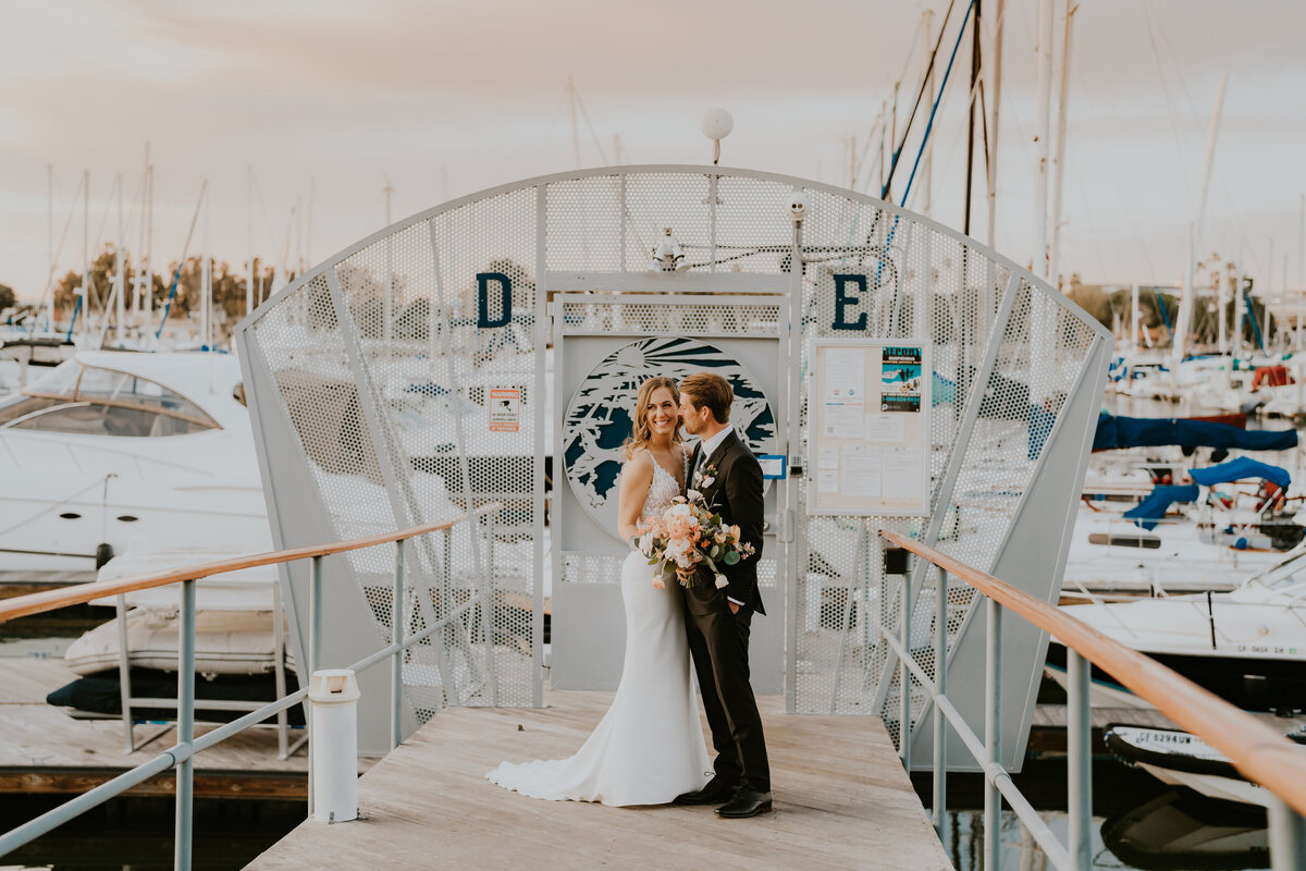Temecula, California Wedding photographer Yescphotography Bride and Groom at pier