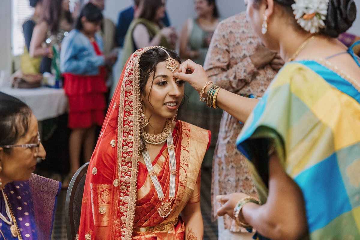 south asian american wedding in california red