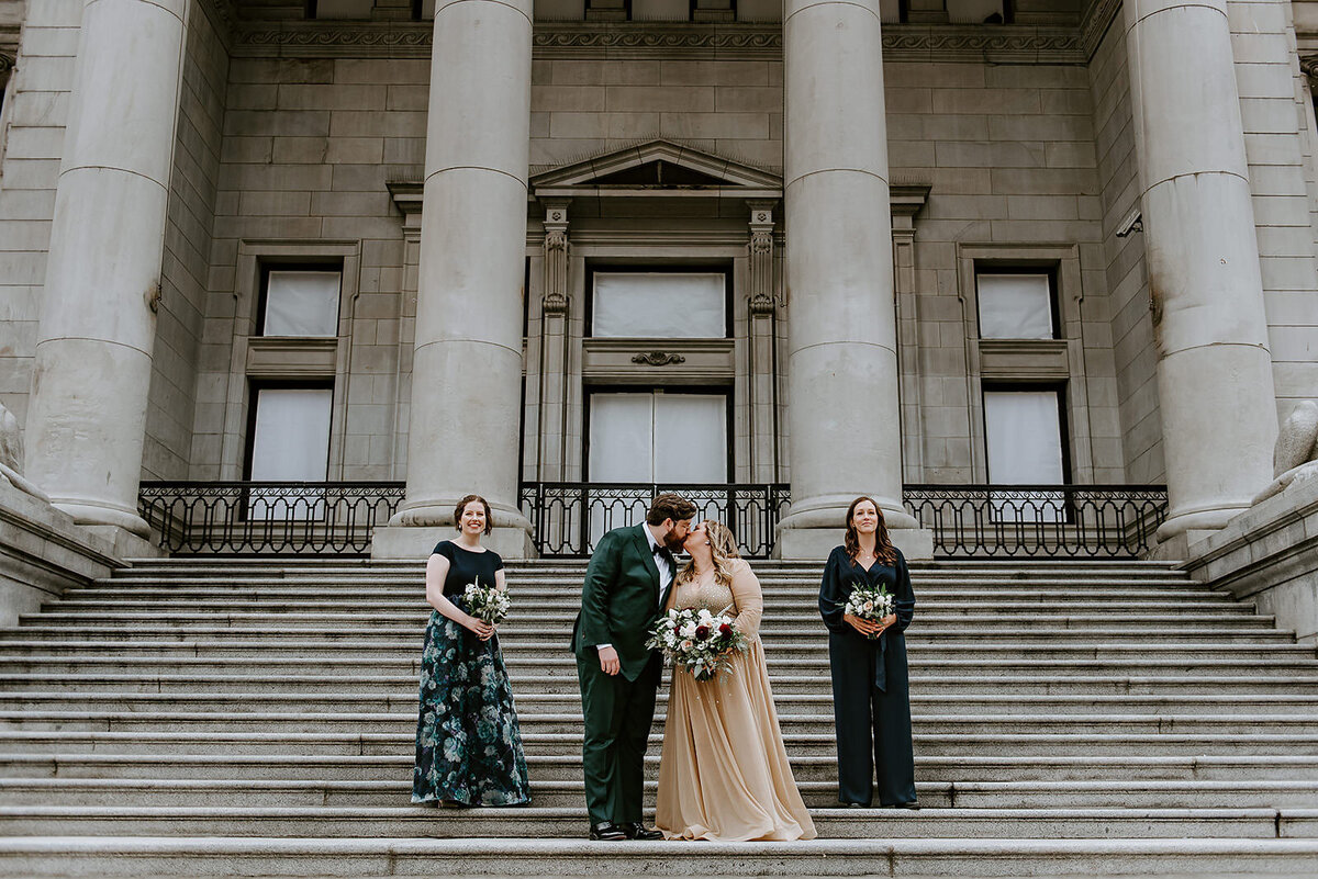 Couple at their small wedding on the Sunshine Coast B.C