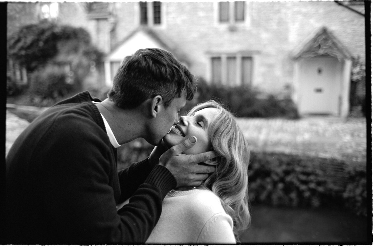 Analogue couple portraits at Castle Combe